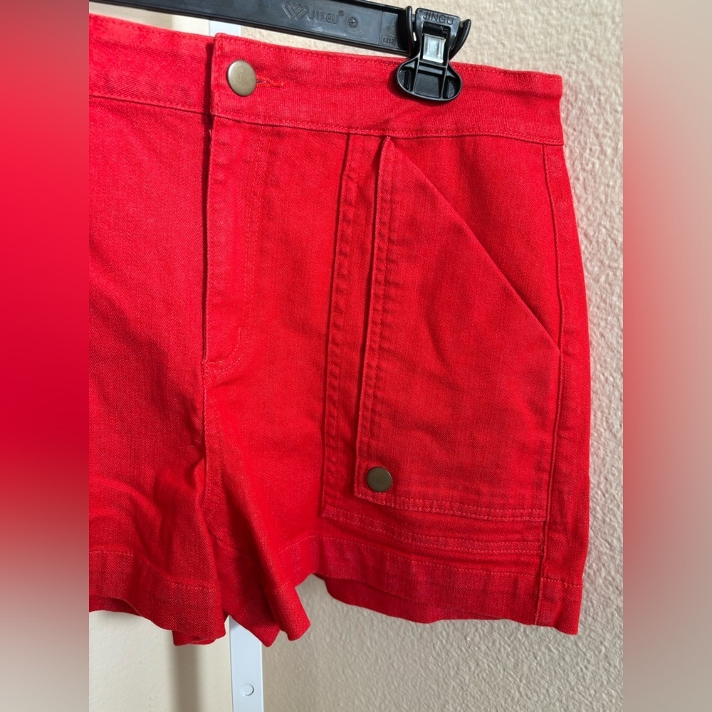 NWOT - Women's Draper James Flap Pocket Denim Shorts in Red - Size 12 - Picture 8 of 8